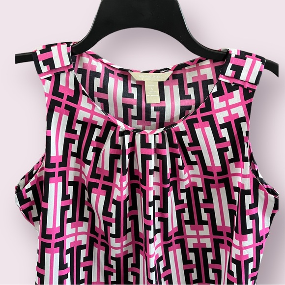 Banana Republic pink, white and‎ black tank/shell size Small - Picture 2 of 4
